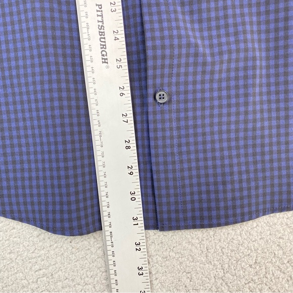 Mizzen + Main Men's Size L Trim Fit Stretch Blue Long Sleeve Button Up Shirt EUC - Picture 6 of 7